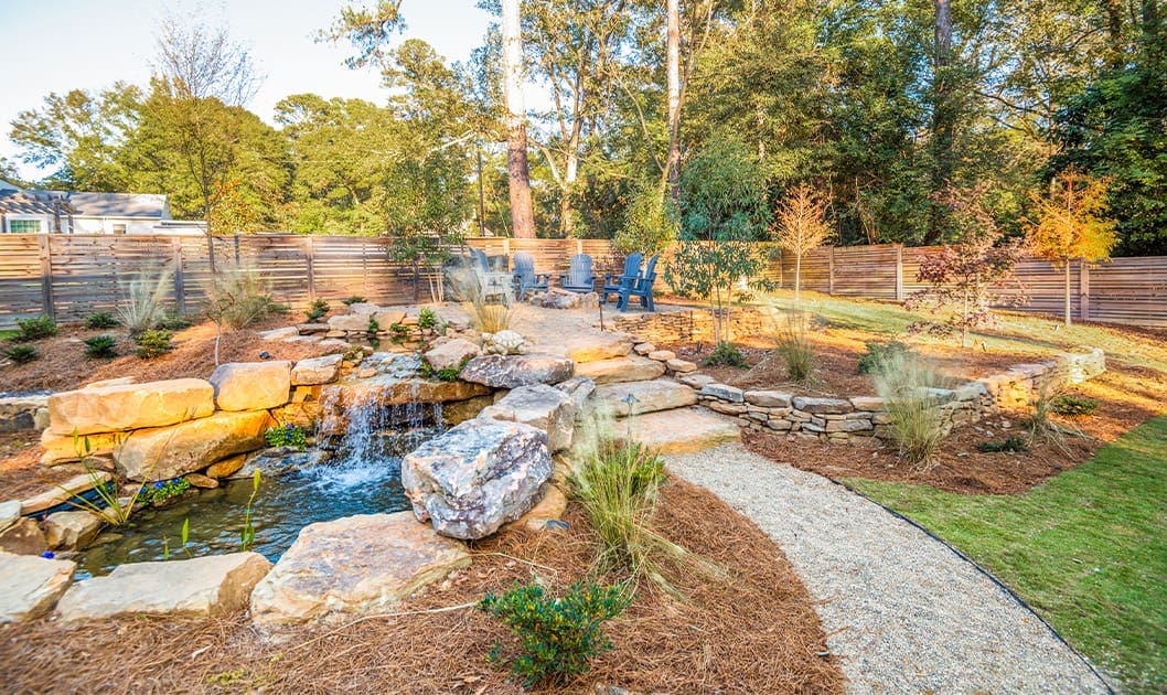 A beautiful outdoor landscaping architecture project designed and built by R&R Landscaping.